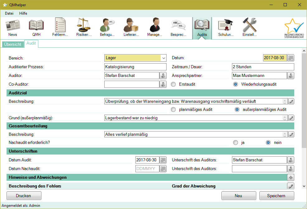 Audit-Detailansicht